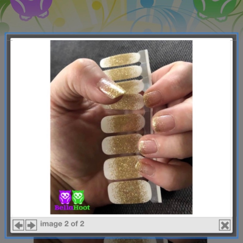 Nail strips share with gold glitter